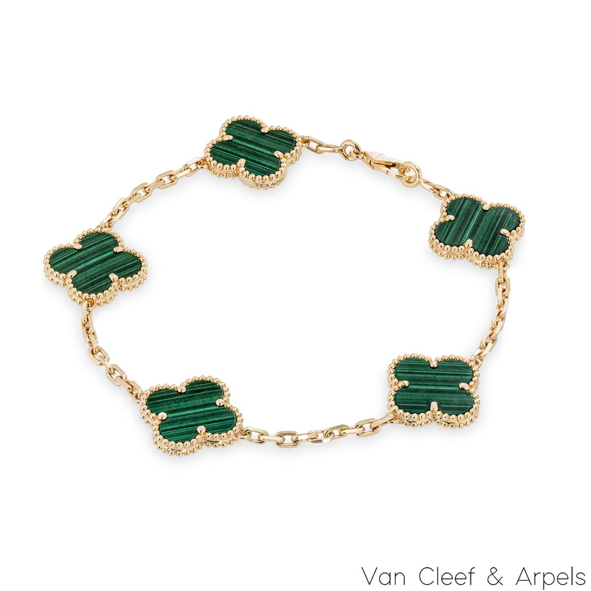 Van Cleef & Arpels Malachite Vintage Alhambra Bracelet VCARL80900